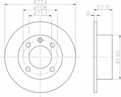 HELLA PAGID 8dd355103011 -  Тормозной диск
